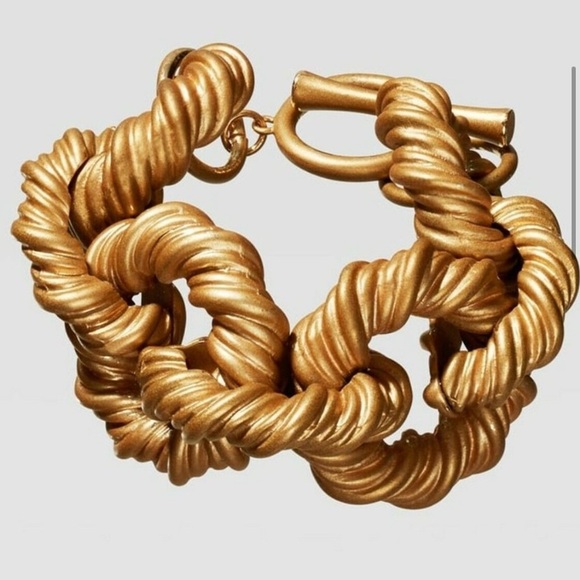 Zara Link Twist Chain Limited Edition Bracelet Antique Gold - Picture 3 of 16